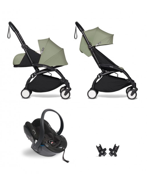All-in-one BABYZEN stroller YOYO2 0+, car seat and 6+  | Black Chassis Olive